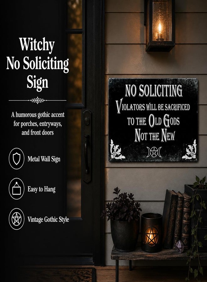 Bestylez Gothic No Soliciting Sign - "Violators Will Be Sacrificed To The Old Gods" Door Sign, 12x8 Inches, Perfect for Gothic and Occult Decor (940) - Image 4