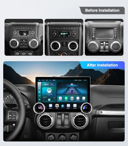 AINAVI Car Radio Stereo GPS Navigation for Jeep Wrangler JK Compass Grand Cherokee Dodge Ram Carplay Android Auto 11.5" Touchscreen Replacement Upgrade Mirroring SWC Split Screen AM Double Knobs (6G+64G) - Image 2