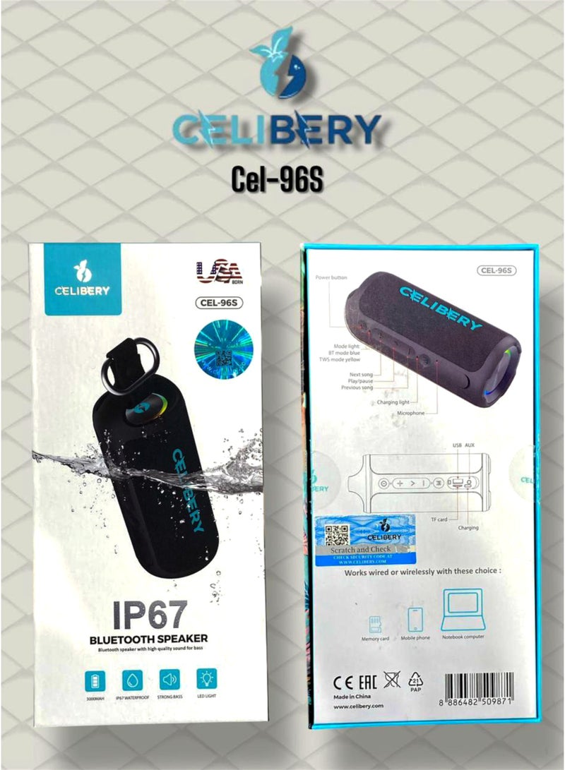 CELIBERY Upgraded Bluetooth Speaker with IPX5 Waterproof, Stereo Sound, 24H Playtime, Portable Wireless Speaker for iPhone, Samsung and More Black - Image 2