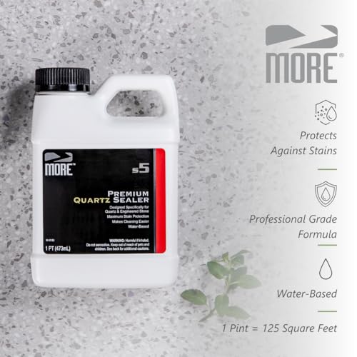 MORE Surface Care More Premium Quartz Sealer - Water-Based Surface Sealer - for Indoor & Outdoor Quartzite Counters, Floors, Walls, Furniture - Protects Against Oil, Water-Based Stains - Unscented - Pint (16 oz) - Image 4