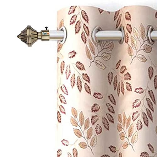 FERIO Antique Brass Heavy Duty Decorative Curtain Rod Holder for Door and Windows Bathroom Accessory Fitting for 1 Inch Rod Only Finials (Pack of 6) - Image 3