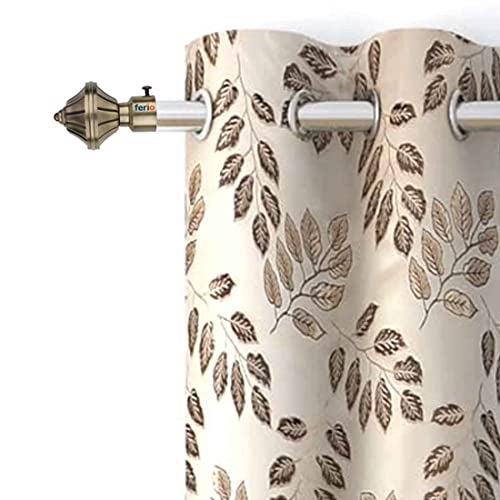 FERIO Antique Brass Heavy Duty Decorative Curtain Rod Holder for Door and Windows Bathroom Accessory Fitting for 1 Inch Rod Only Finials (Pack of 6) - Image 2