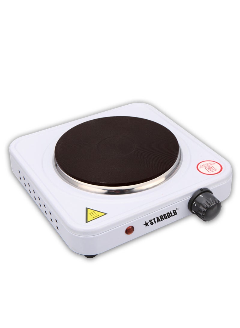 ستارجولد لوح تسخين كهربائي، شعلة واحدة 1000 واط، ستانلس ستيل، تحكم متغير في درجة الحرارة، مكونات من الحديد الزهر - Image 1