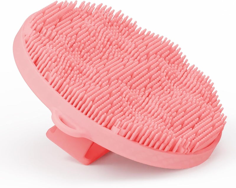 Arswin Silicone Body ScrubberSoft Silicone Shower BrushExfoliating Body Scrubber for Sensitive SkinEco Friendly Shower Scrubber for Body MassageSilicone Body Brush for ShoweringCharcoal Pink - Image 2