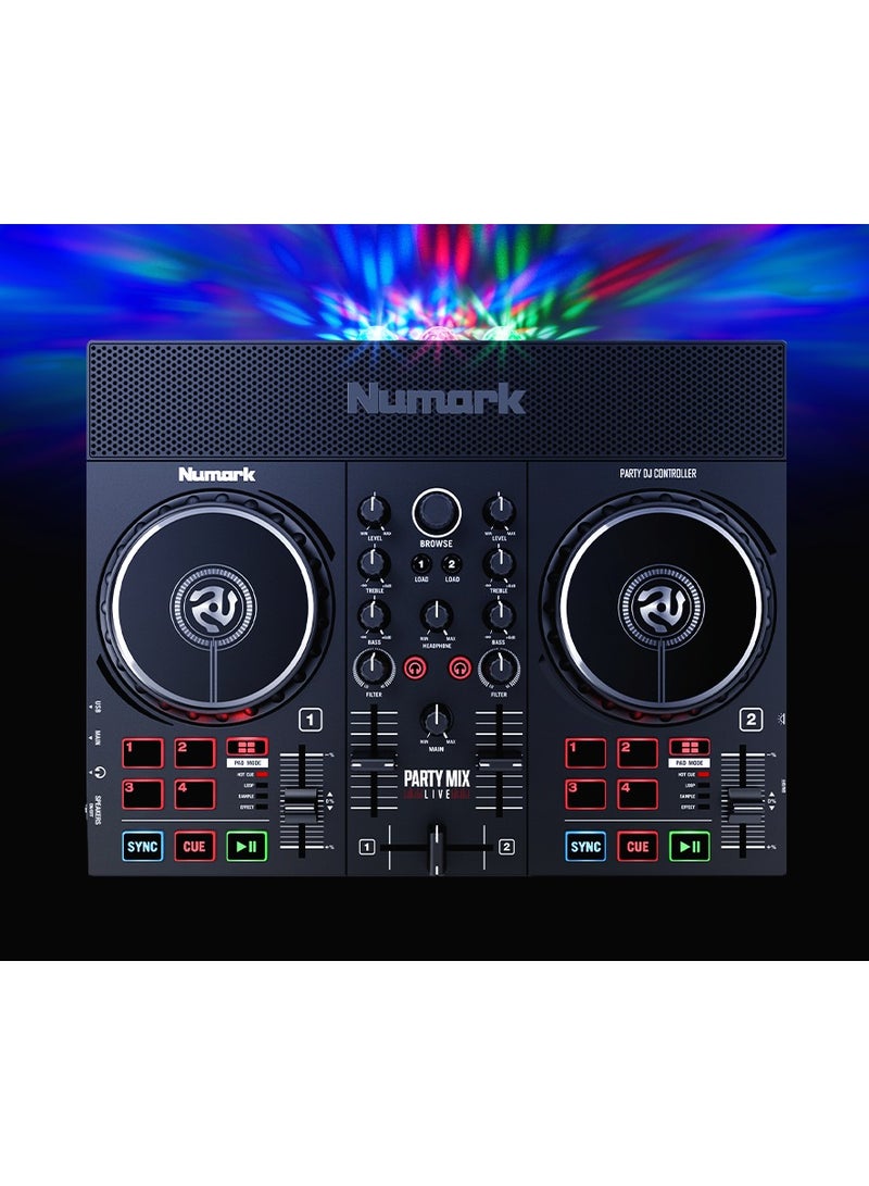 Numark Party Mix Live DJ Controller with Built-In Light Show and Speakers  - Image 2