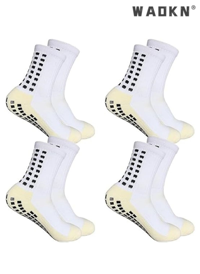 WAOKN Thickened Bottom High Quality Non-slip Wear-resistant Football Socks Men's Youth Sports Non-Slip Socks Suitable For Football Basketball Ice Hockey Rugby 4 Pairs  - Image 1