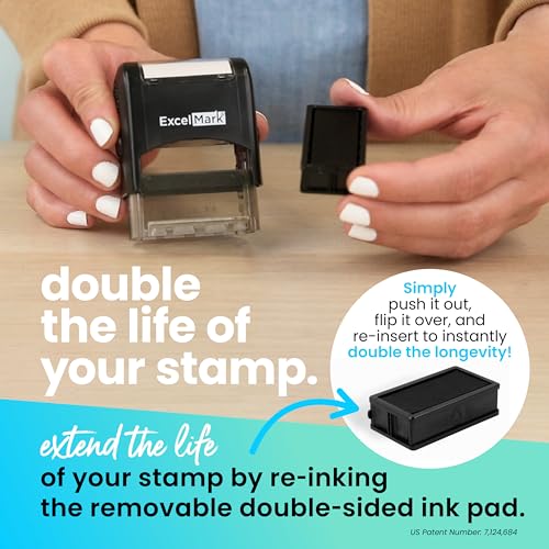 ExcelMark Signature Required Self Inking Rubber Stamp - Red Ink - Image 5