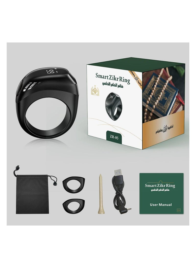 AMM Smart Tasbih Zikr Ring Rechargeable Zikr Ring Ring Count Reminder Muslim Prayer Timing Reminder LED Display Tasbih Counter - Image 1