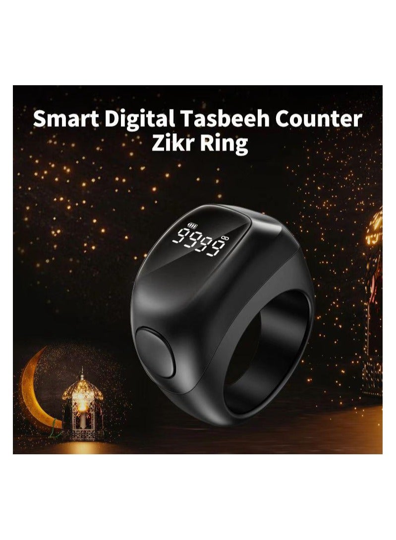 AMM Smart Tasbih Zikr Ring Rechargeable Zikr Ring Ring Count Reminder Muslim Prayer Timing Reminder LED Display Tasbih Counter - Image 2