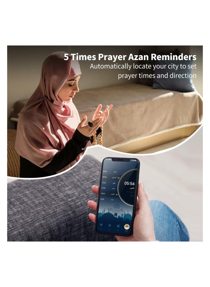 AMM Smart Tasbih Zikr Ring Rechargeable Zikr Ring Ring Count Reminder Muslim Prayer Timing Reminder LED Display Tasbih Counter - Image 4