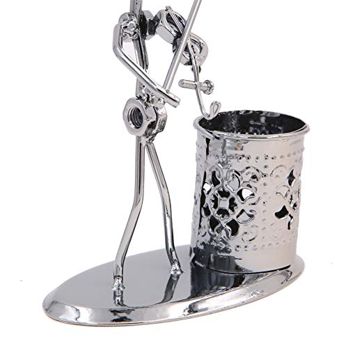 Winterworm Music Musician Theme Iron Hat Man Art Steel Metal Creative Personality Pen Holder Pencil Holder Cup Pot Office Students Desktop Music Decoration Decor Toy Gift Ornaments (B003-1 Violin) - Image 5