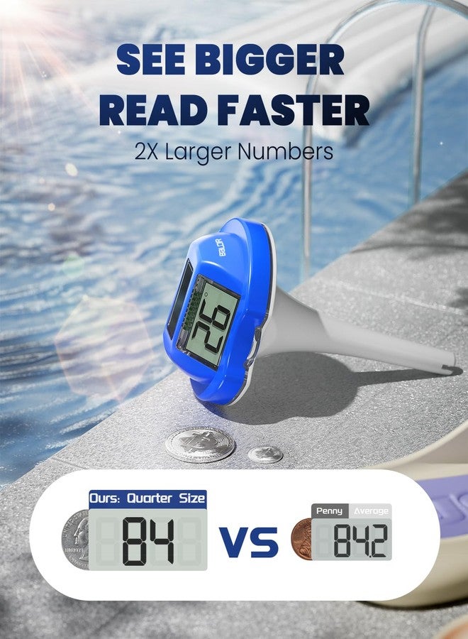 BALDR Pool Thermometer Floating Easy Read, Solar Digital Pool Thermometer with Dual Large Screens, IPX7 Water Temperature Gauge for Inground Above Ground Pools & Spas (Darkblue) - Image 2