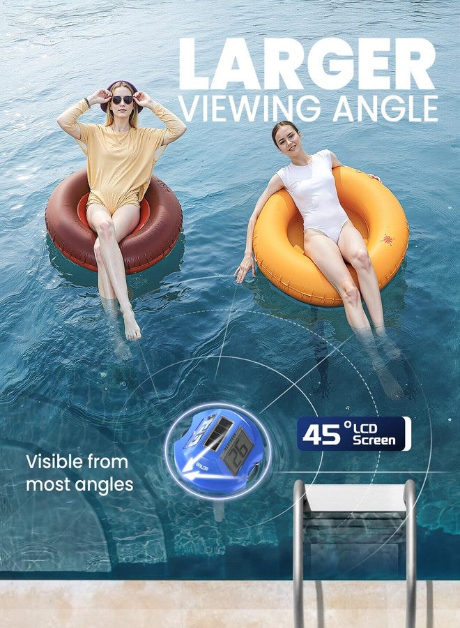 BALDR Pool Thermometer Floating Easy Read, Solar Digital Pool Thermometer with Dual Large Screens, IPX7 Water Temperature Gauge for Inground Above Ground Pools & Spas (Darkblue) - Image 3