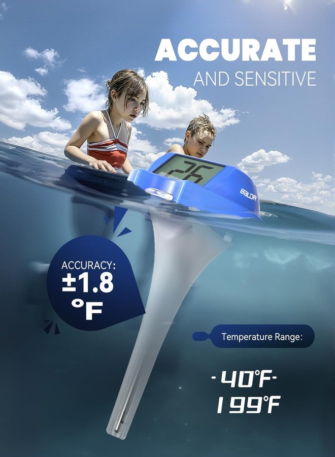 BALDR Pool Thermometer Floating Easy Read, Solar Digital Pool Thermometer with Dual Large Screens, IPX7 Water Temperature Gauge for Inground Above Ground Pools & Spas (Darkblue) - Image 5