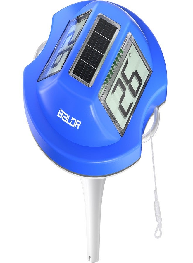 BALDR Pool Thermometer Floating Easy Read, Solar Digital Pool Thermometer with Dual Large Screens, IPX7 Water Temperature Gauge for Inground Above Ground Pools & Spas (Darkblue) - Image 1