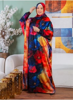 Zmurud Practical Printed silky satin prayer dress with headscarf from zmurud fashion  - Image 5