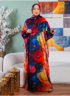 Zmurud Practical Printed silky satin prayer dress with headscarf from zmurud fashion  - Image 4