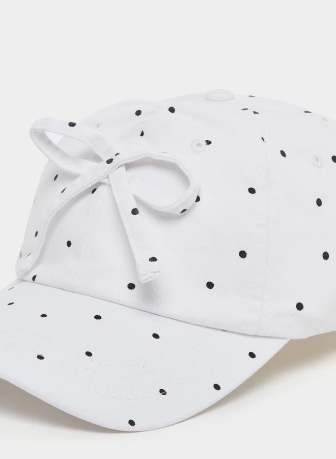 Styli Ribbon Polka Dot Print Cap  - Image 3
