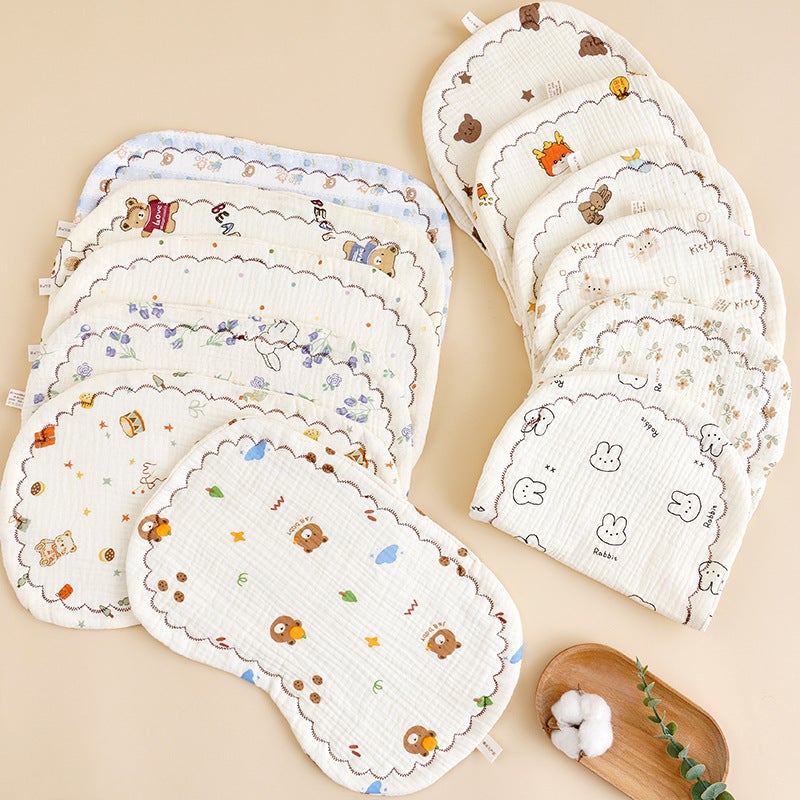 Newborn Flat Pillow Eight-Layer Zou Cloth Pure Cotton 0-6 Months Old Baby Pillow Soft Sweat-Absorbent Breathable Cloud Pillow - Image 2