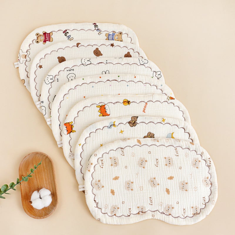 Newborn Flat Pillow Eight-Layer Zou Cloth Pure Cotton 0-6 Months Old Baby Pillow Soft Sweat-Absorbent Breathable Cloud Pillow - Image 5