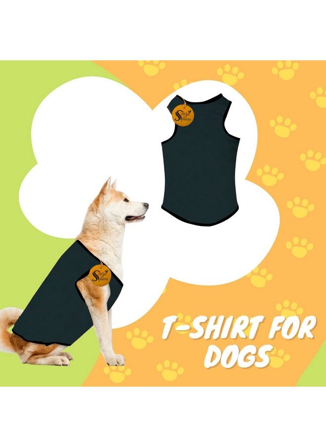 Sage Square Adorable Sleeveless Cotton Dog T-Shirt - Breathable & Fashionable Apparel For Your Dog, Puppy (Smokey Grey) (Xlarge-24Inch)  - Image 3
