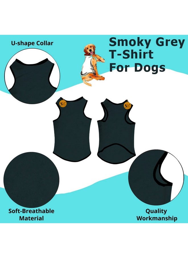 Sage Square Adorable Sleeveless Cotton Dog T-Shirt - Breathable & Fashionable Apparel For Your Dog, Puppy (Smokey Grey) (Xlarge-24Inch)  - Image 5