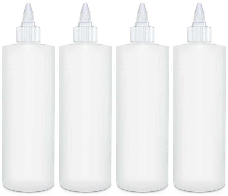 BRIGHTFROM Condiment Squeeze Bottles, 16 OZ Empty Squirt Bottle with Twist Top Cap, Leak Proof - Great for Ketchup, Mustard, Syrup, Sauces, Dressing, Oil, Arts and Crafts, BPA FREE Plastic - 4 PACK - Image 1