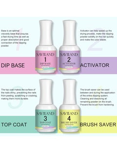 Saviland SAVILAND Dip Powder Liquid Set: 20 ml Ultimate Nail Dip System Essentials Liquid Large Capacity Dip Powder Base Activator Top Coat Saver Dip Powder Nail Kit No Need Curing for Nail Dip User  - Image 4