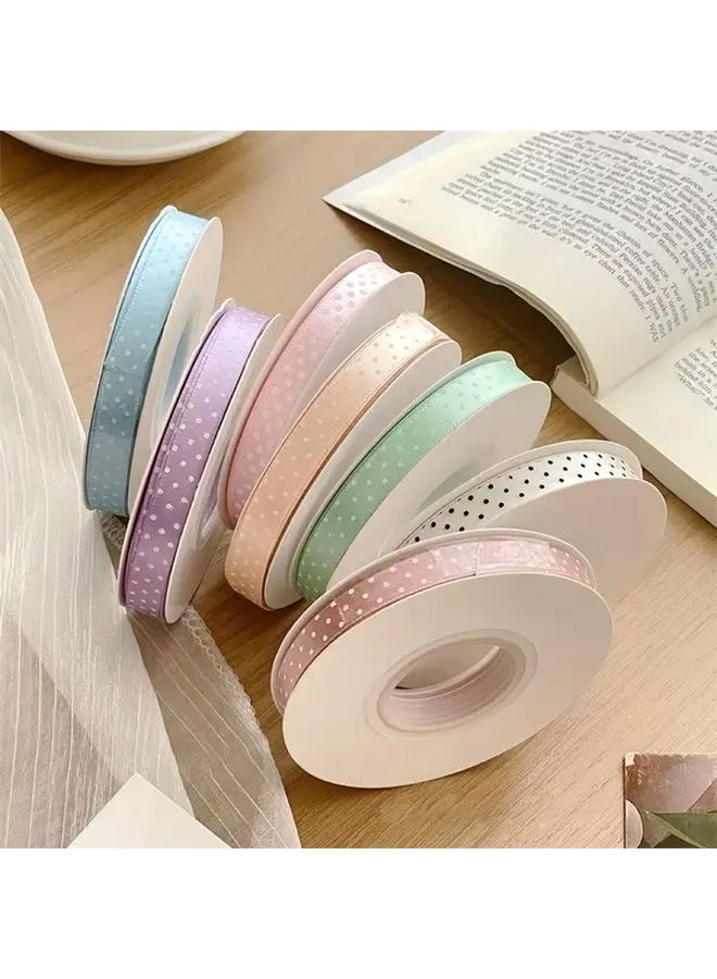 0.39 Inch Wide Polyester Polka Dot Ribbon High Quality Decorative Ribbon For Gifts Bows And Party Decorations In Blue Pastel Colors With Sparkling Details Perfect For Holidays Weddings And Special Occasions - Image 2