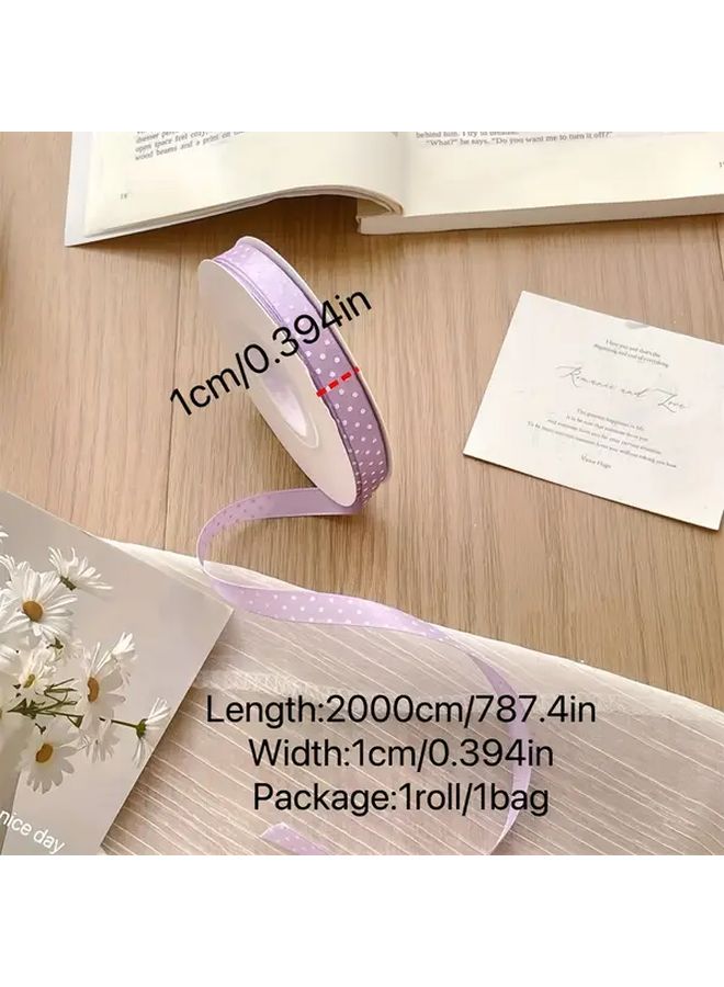 0.39 Inch Wide Polyester Polka Dot Ribbon High Quality Decorative Ribbon For Gifts Bows And Party Decorations In Blue Pastel Colors With Sparkling Details Perfect For Holidays Weddings And Special Occasions - Image 3