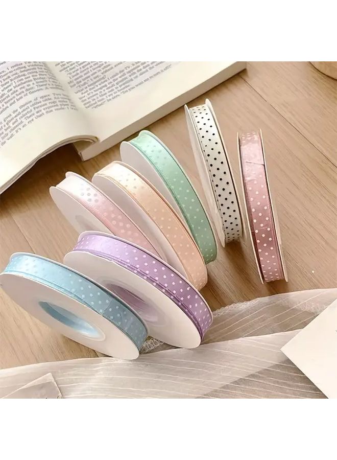 0.39 Inch Wide Polyester Polka Dot Ribbon High Quality Decorative Ribbon For Gifts Bows And Party Decorations In Blue Pastel Colors With Sparkling Details Perfect For Holidays Weddings And Special Occasions - Image 1