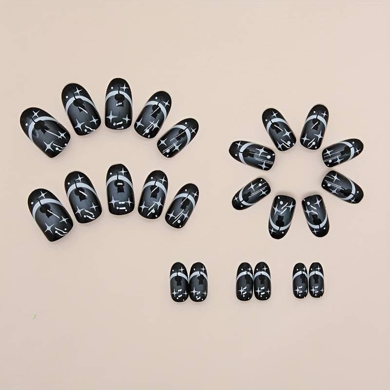 ZOONA ZOONA 24PCS Everlasting French Nails with cat design Artificial Nails Art Set Lightweight Long Lasting Easy To Use Quick Fix For Festivals Special Occasions 0W1131 - Image 4