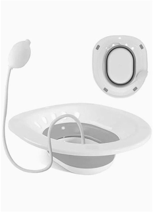 Arabest Foldable Sitz Bath for Toilet, Portable Sitz Bath Basin with Flusher, Steam Seat Bidet for Postpartum Care,Pink  - Image 5