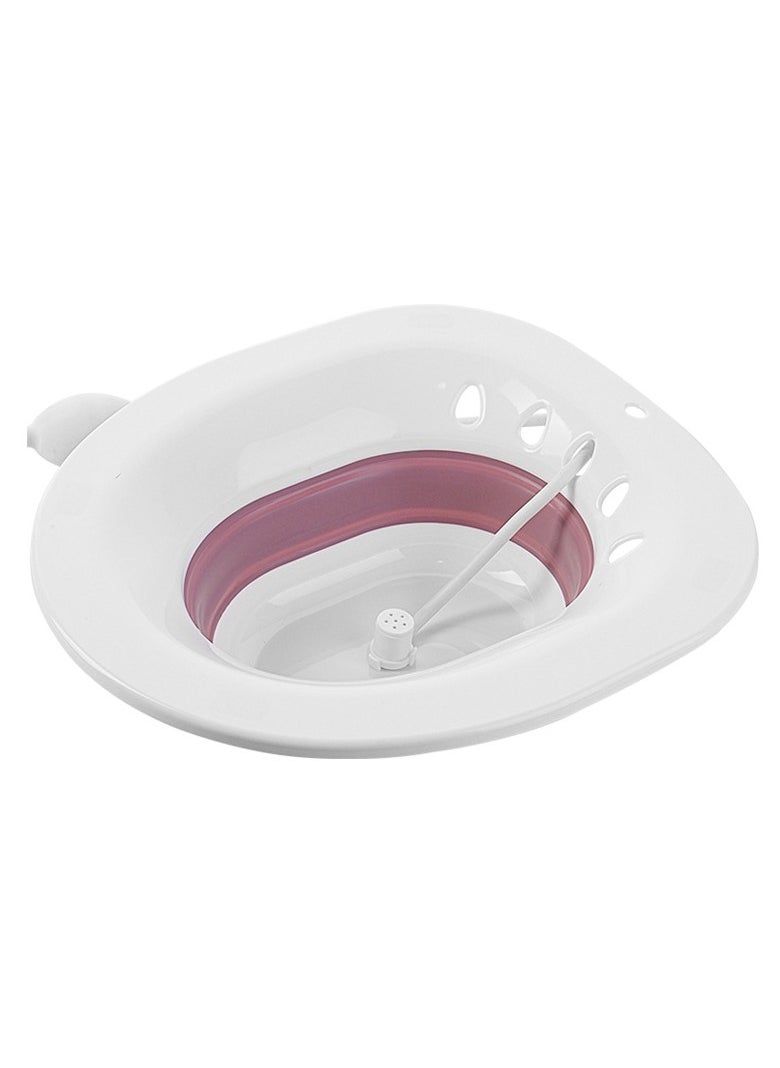 Arabest Foldable Sitz Bath for Toilet, Portable Sitz Bath Basin with Flusher, Steam Seat Bidet for Postpartum Care,Pink  - Image 2