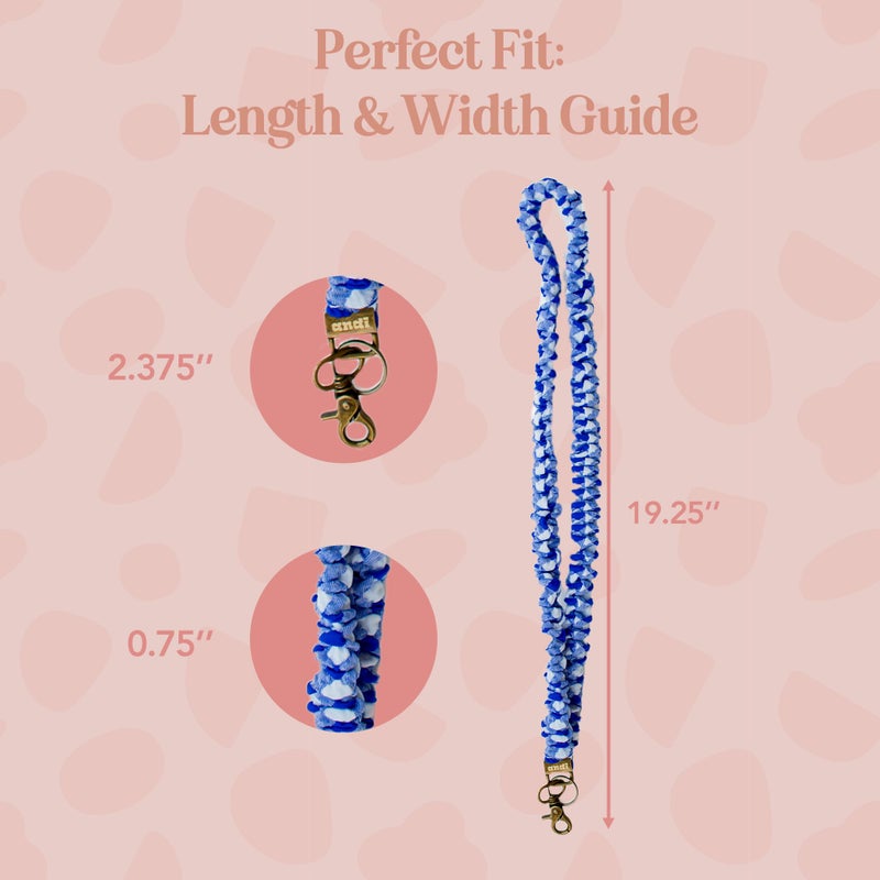ANDI Neck Lanyard For Women - Scrunchie Cute Lanyard for Keys, Id Card Holder, Wallet - Aesthetic Long Lanyard (Royal Blue Checkered) - Image 4