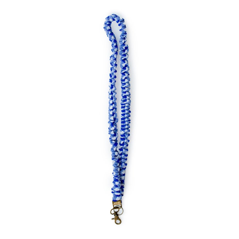 ANDI Neck Lanyard For Women - Scrunchie Cute Lanyard for Keys, Id Card Holder, Wallet - Aesthetic Long Lanyard (Royal Blue Checkered) - Image 1