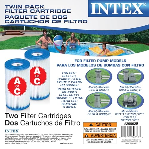 Intex Easy Set Swimming Pool Type A or C Filter Replacement Cartridges (2 Pack) - Image 5