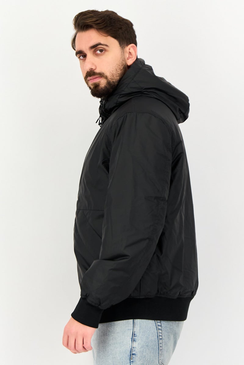 Celio Men Plain Hooded Jackets, Black - Image 2