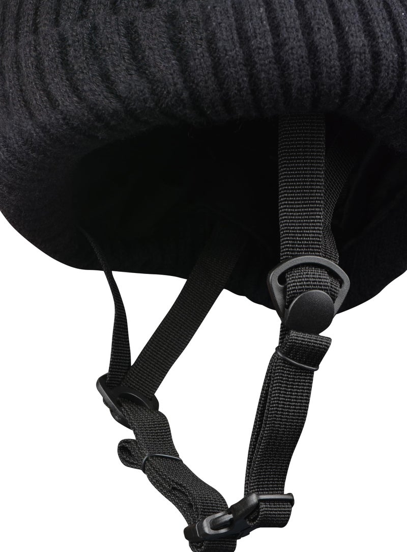 A Vebodi Helmet Beanie â€“ Multi-Sport Low Profile Helmet Hat for Snowboarding, Skiing, E-Bikes, Scooters & More â€“ Waterproof Impact Liner â€“ Adjustable Strap â€“ Unisex â€“ One Size Fits All (Black) - Image 2