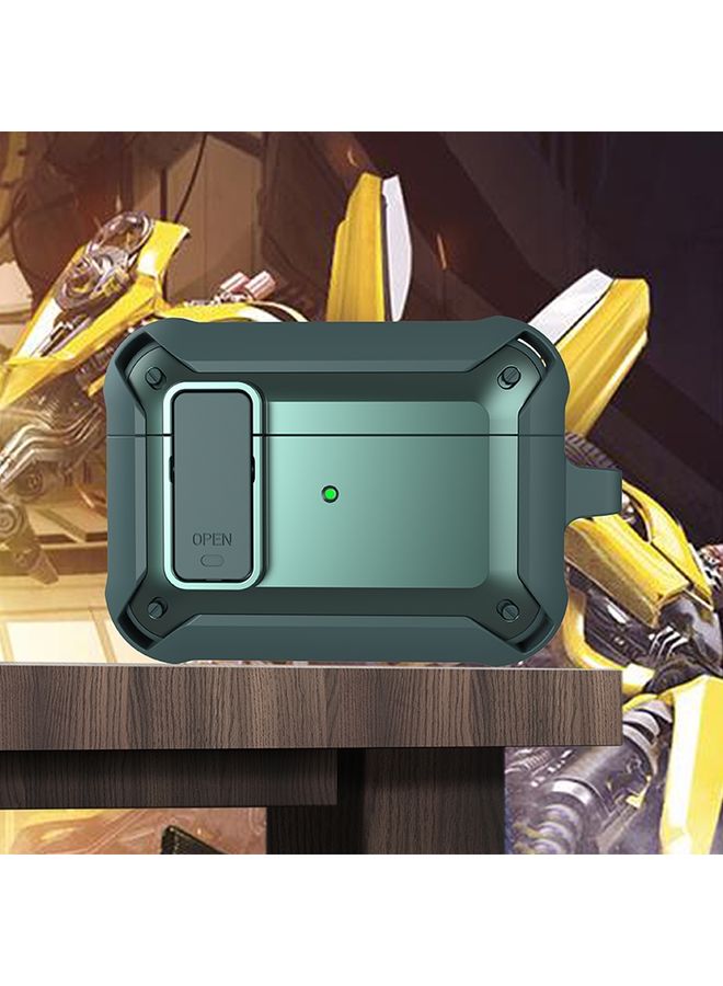 Raxoom Case Cover Wireless Earphones Shockproof Bumblebee Silicone Protective Case with Switch For AirPods Pro Green