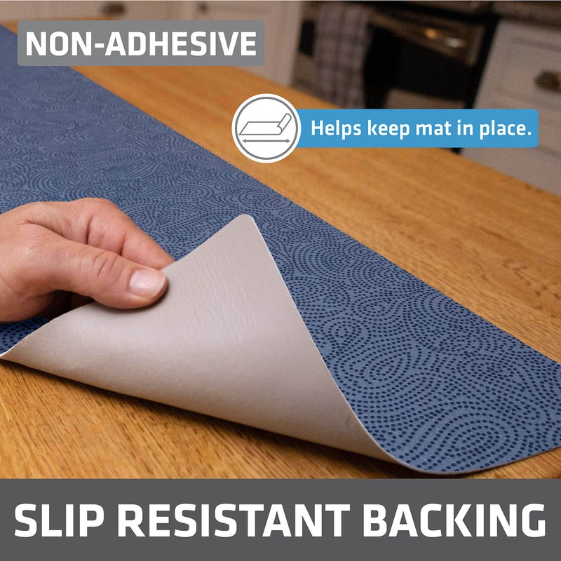 Drymate Premium Luxury Shelf & Drawer Liner, Thick Cushioned Fabric, Non-Adhesive, Absorbent, Waterproof, Slip-Resistant, Liners for Kitchen Cabinets, Cupboards (USA Made)(12â€x59â€)(2-Pack)(Blue) - Image 3