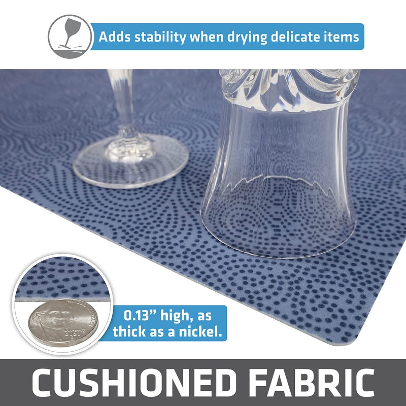 Drymate Premium Luxury Shelf & Drawer Liner, Thick Cushioned Fabric, Non-Adhesive, Absorbent, Waterproof, Slip-Resistant, Liners for Kitchen Cabinets, Cupboards (USA Made)(12â€x59â€)(2-Pack)(Blue) - Image 5