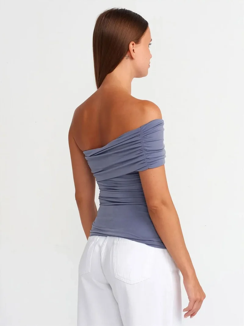 ديلفين Dilvin Off-Shoulder Slim Fit Jersey Blouse
