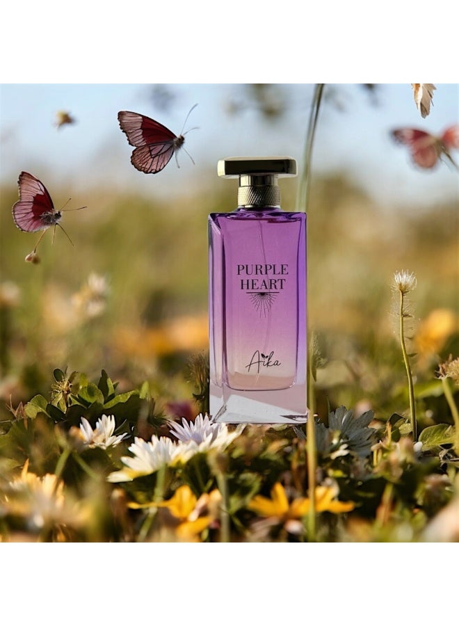 ايكا عطر بيربل هيرت 80 مل - تركيبة عطور البنفسج والبرقوق والعنبر - 80 مل رائحة مميزة جريئة لرقي يدوم طويلاً - عطر للسيدات - رائحة فاكهية زهرية عميقة مع دفء أنيق - Image 2