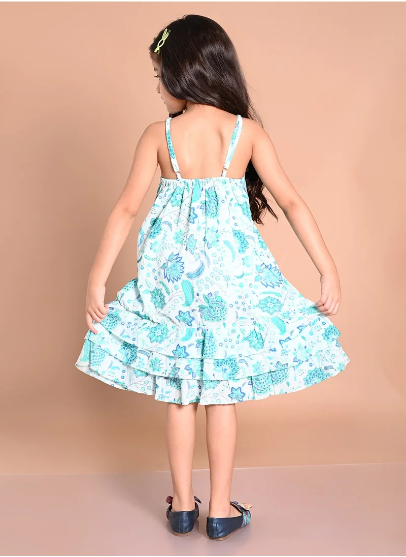 ليلك Printed Fit n Flare Dress