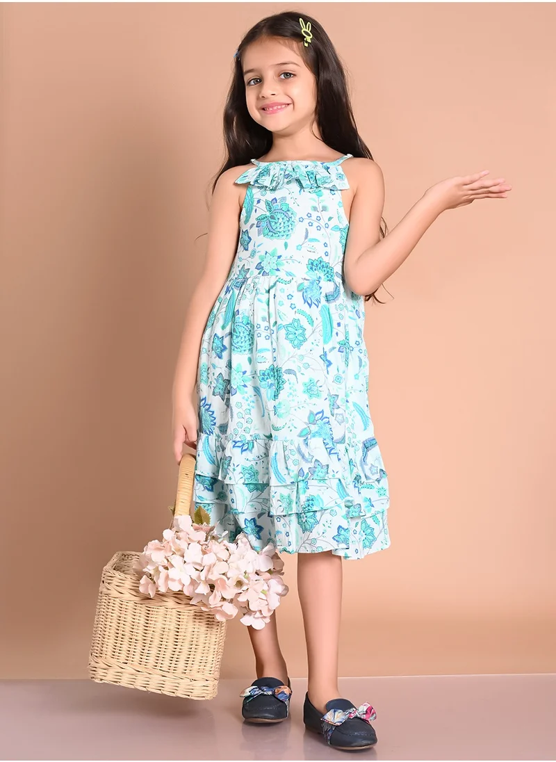 ليلك Printed Fit n Flare Dress
