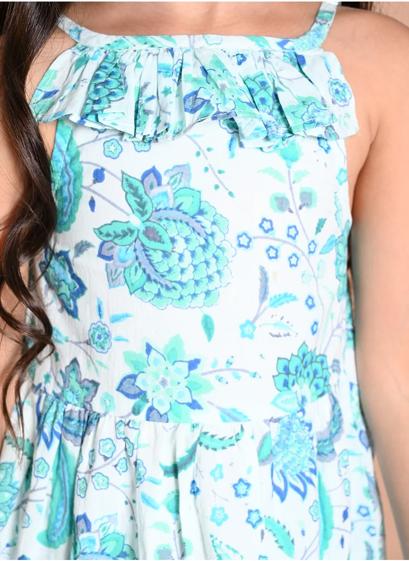 ليلك Printed Fit n Flare Dress