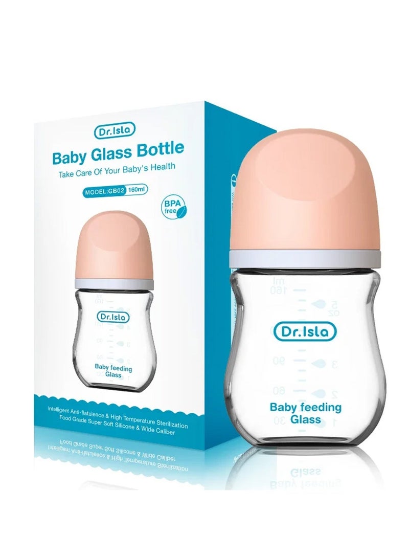 Dr.isla زجاجة رضاعة للأطفال من Dr.isla – مقاومة للاختناق، مضادة للمغص، خالية من الـ BPA، للمواليد من 1 إلى 3 أشهر (160مل) - Image 1