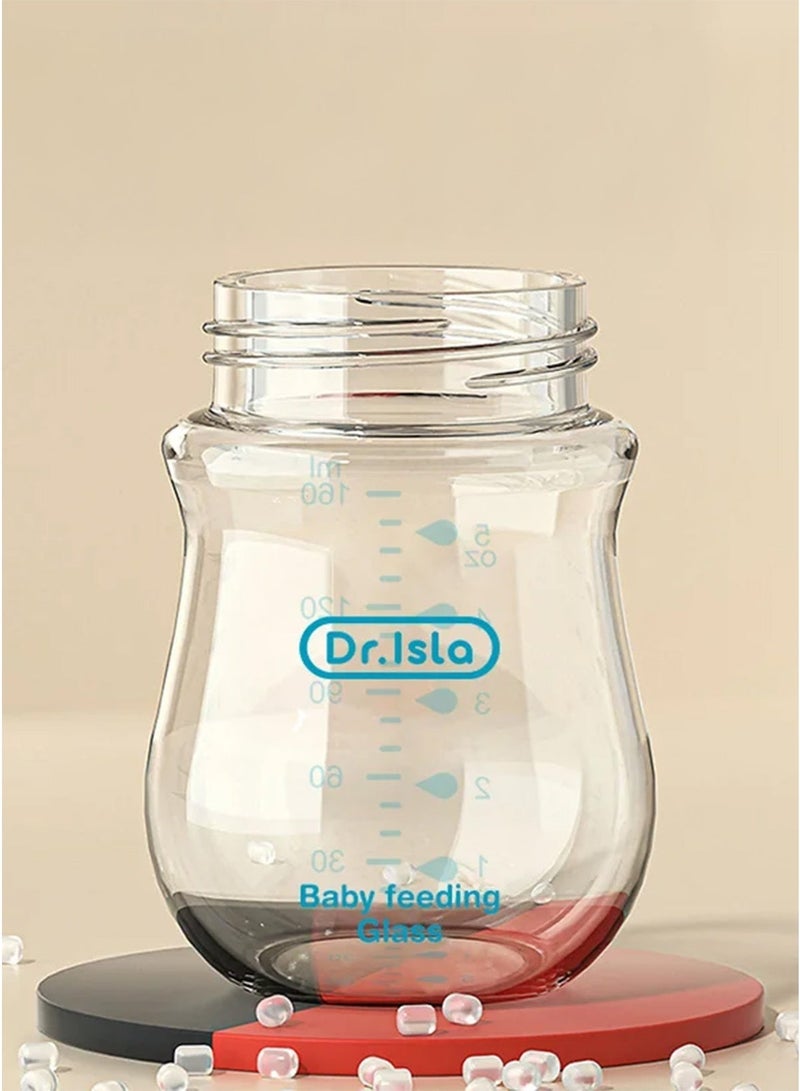 Dr.isla زجاجة رضاعة للأطفال من Dr.isla – مقاومة للاختناق، مضادة للمغص، خالية من الـ BPA، للمواليد من 1 إلى 3 أشهر (160مل) - Image 4
