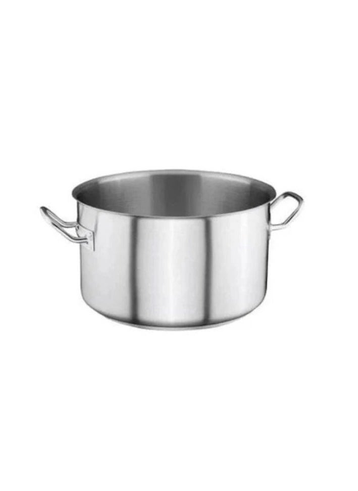 Paderno Stainless Steel Cooking Pot 24cmØ. 14.5cmH - 6.5L Multi-Stove Safe, Hollow tubular stay cool handles Stainless Steel. Heat Efficient. Dishwasher Safe. Italy 